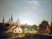 Georg Friedrich Kersting Ansicht von Rostock von Westen oil painting